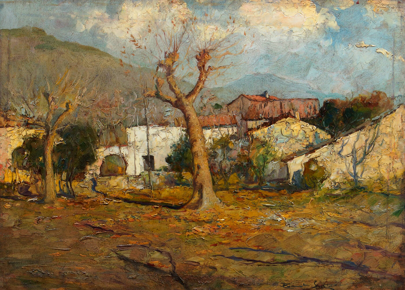 ROMOLO LEONE - 'Campagna napoletana' 1910 circa
