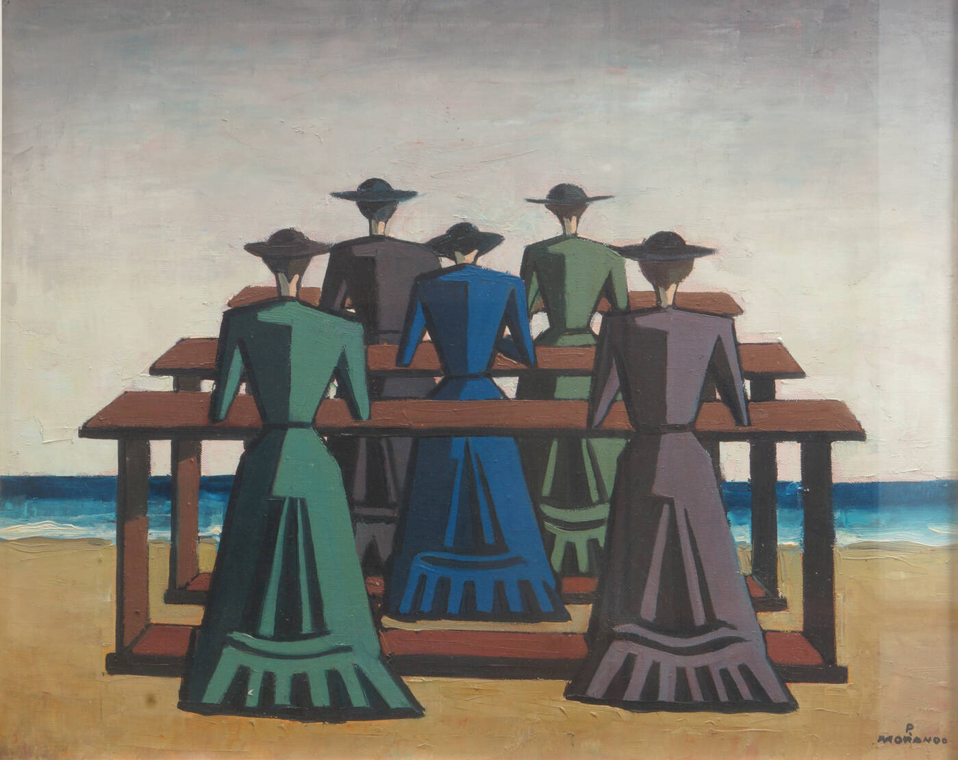 PIETRO MORANDO - 'Pretini al mare (meditazione)' 1950/55