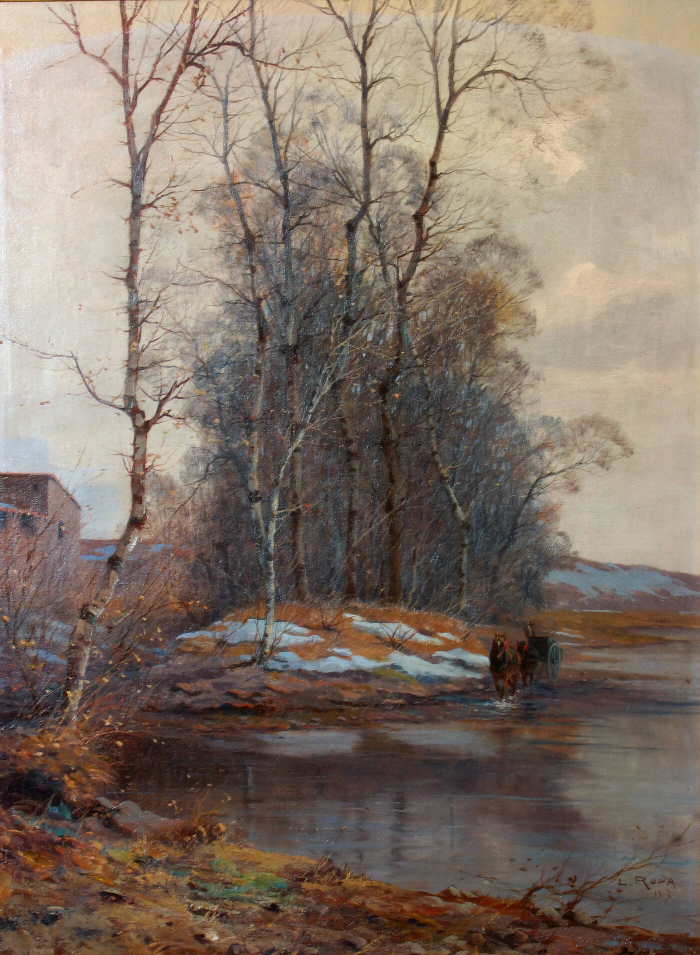 LEONARDO RODA - 'Lungo il fiume in carrozza' 1917