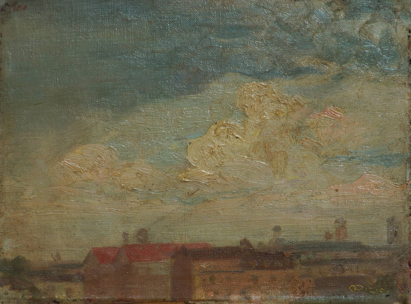 ORESTE PIZIO - 'Tetti di Torino dallo studio dell'artista'