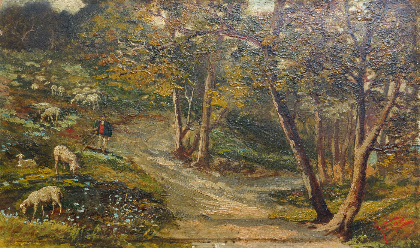 PITTORE NON IDENTIFICATO - 'Pascolo' 1908