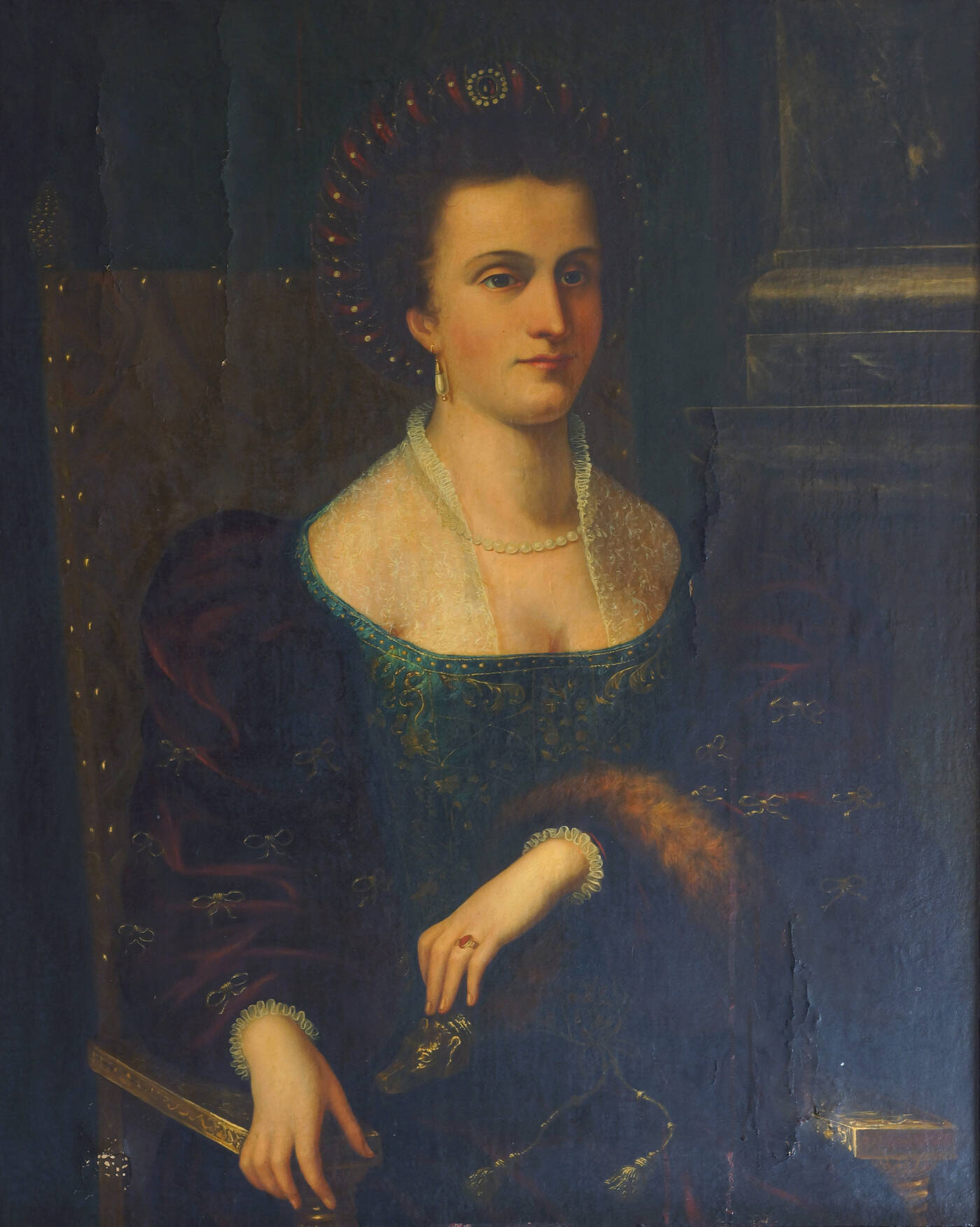 PITTORE ANONIMO DEL XIX SECOLO - 'Gentildonna in costume'