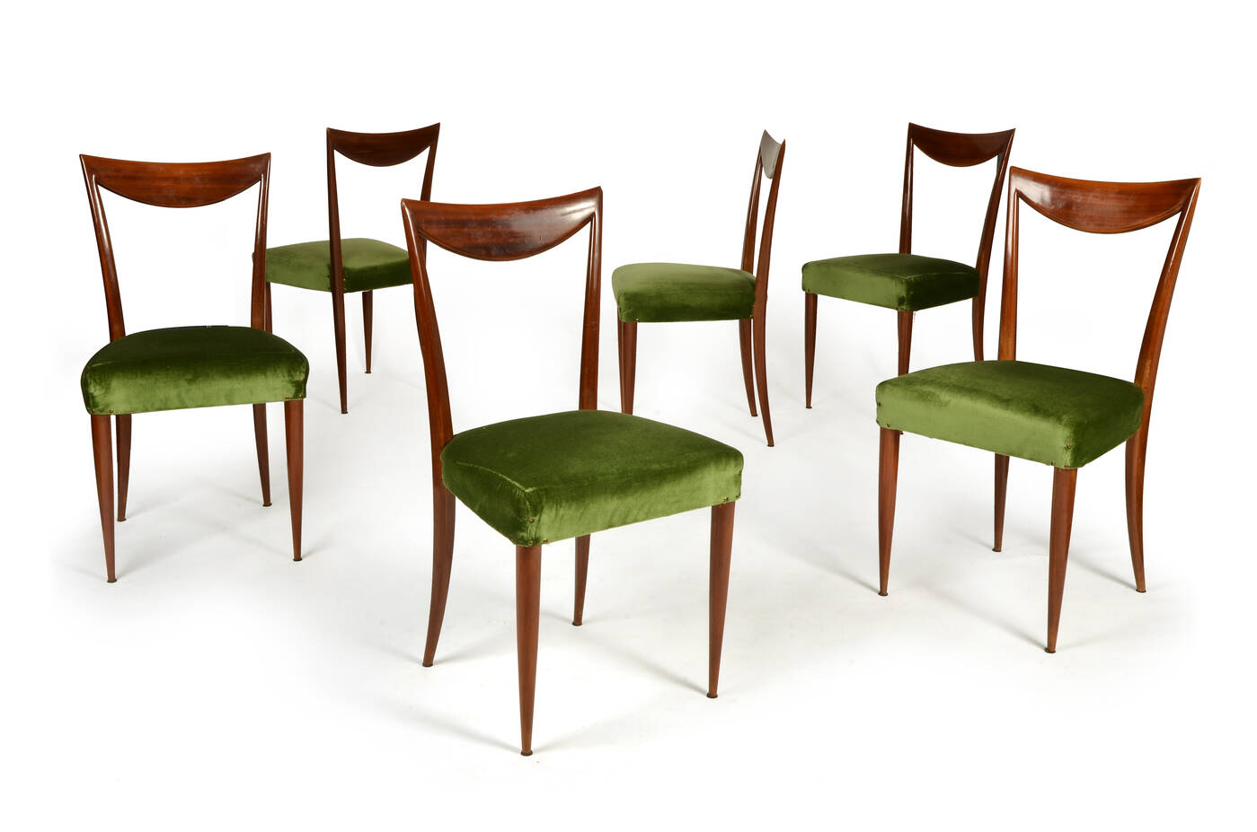 PRODUZIONE ITALIANA - Sei sedie con struttura in legno e 