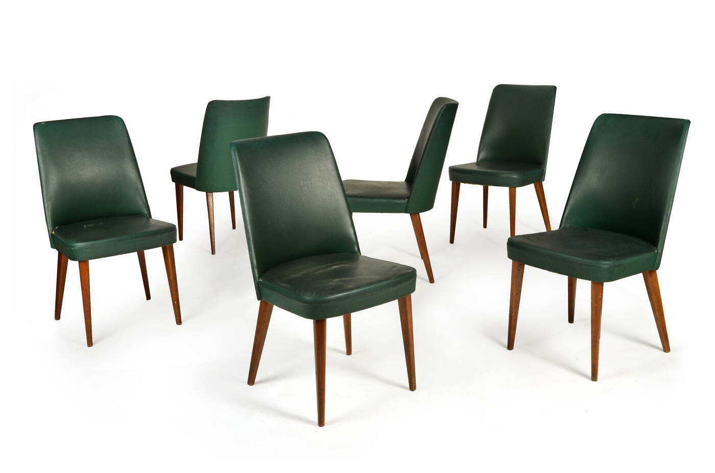 MELCHIORRE BEGA - Sei sedie in legno di faggio con rivestimento in