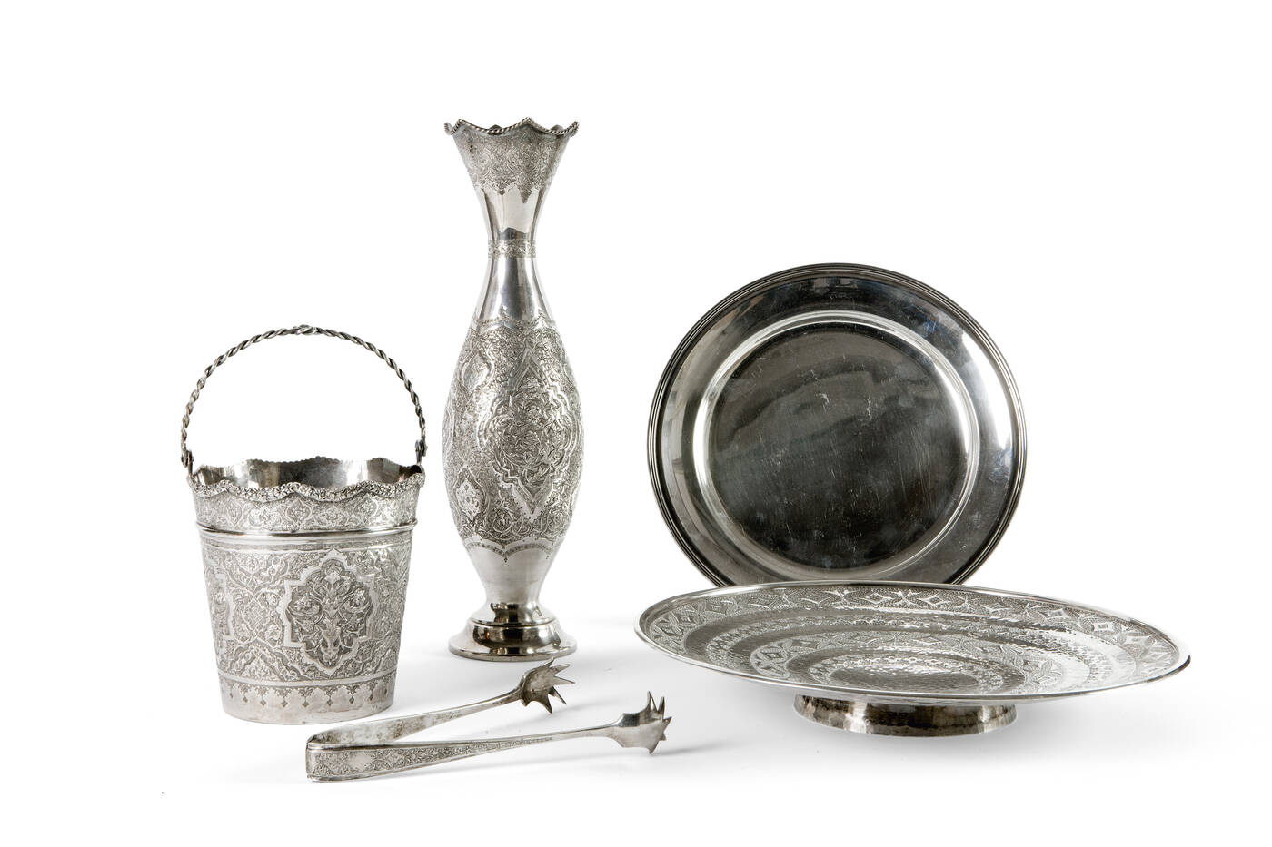 LOTTO DI CINQUE OGGETTI IN ARGENTO