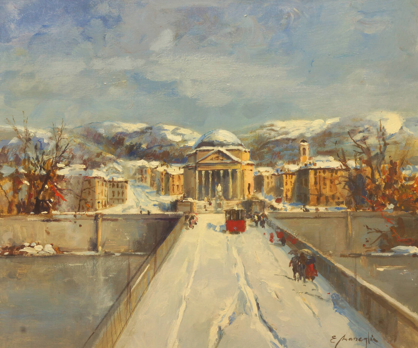 EDMONDO MANEGLIA - 'Torino anni '30 Lungo Po Gran Madre'