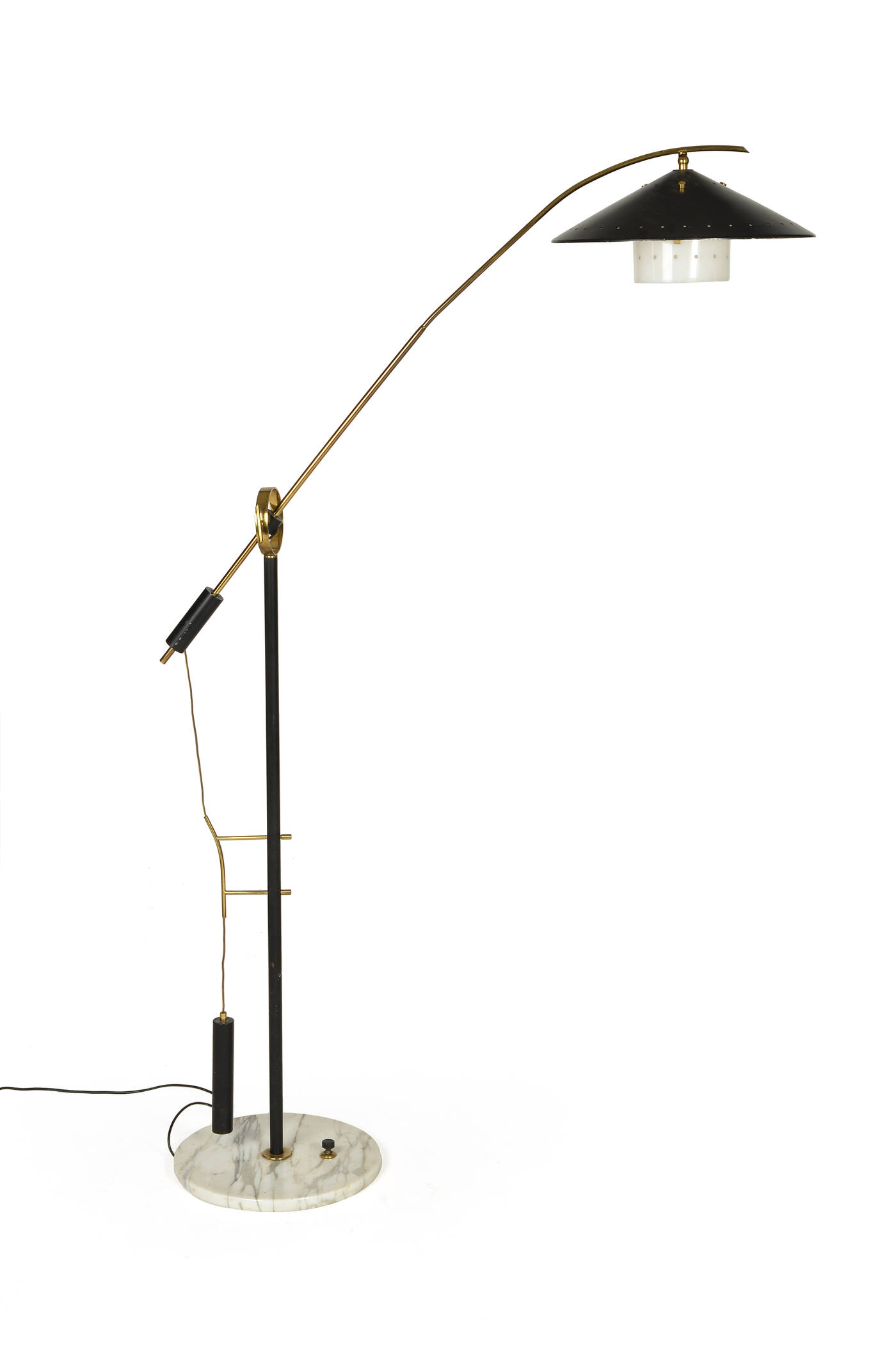 ARREDOLUCE - Lampada da terra a contrappeso in ottone lucido,