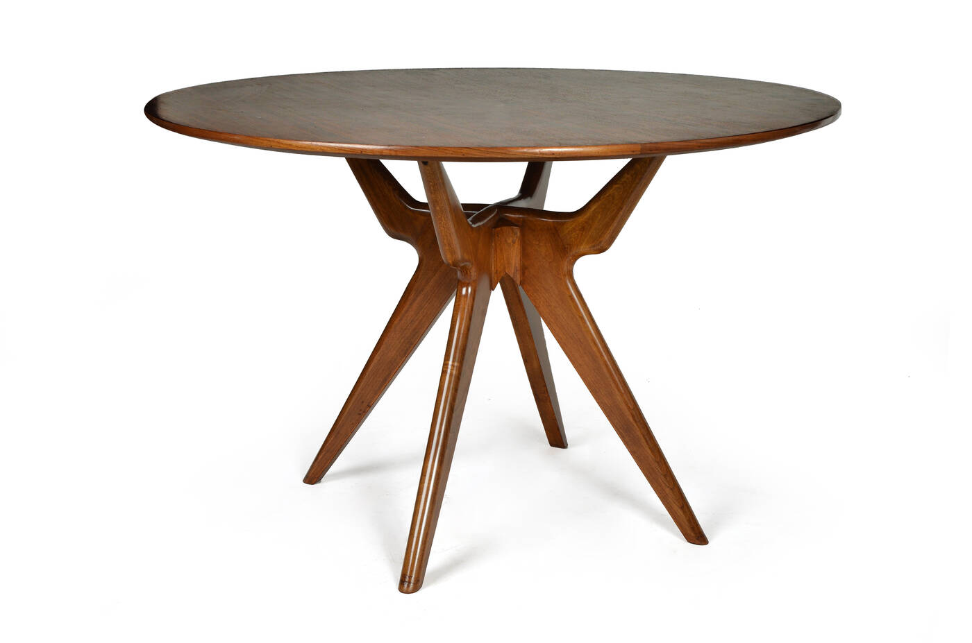 PARISI ICO, attribuito - Tavolo da pranzo piano e struttura in legno di noce.