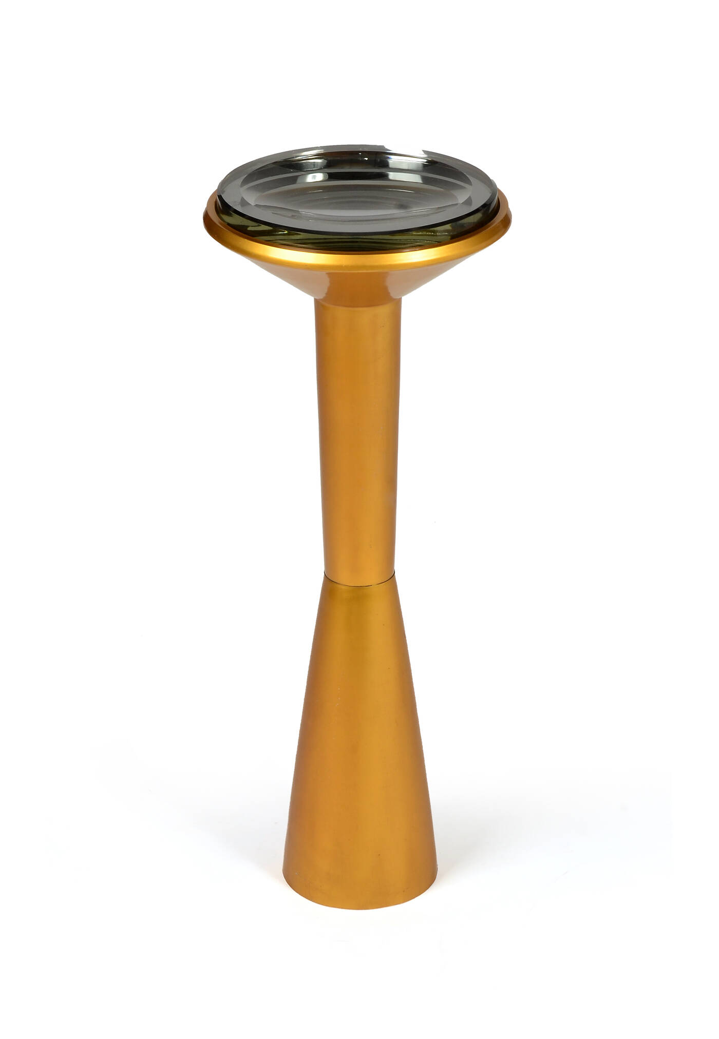 PRODUZIONE ITALIANA - Posacenere in metallo verniciato e cristallo molato.