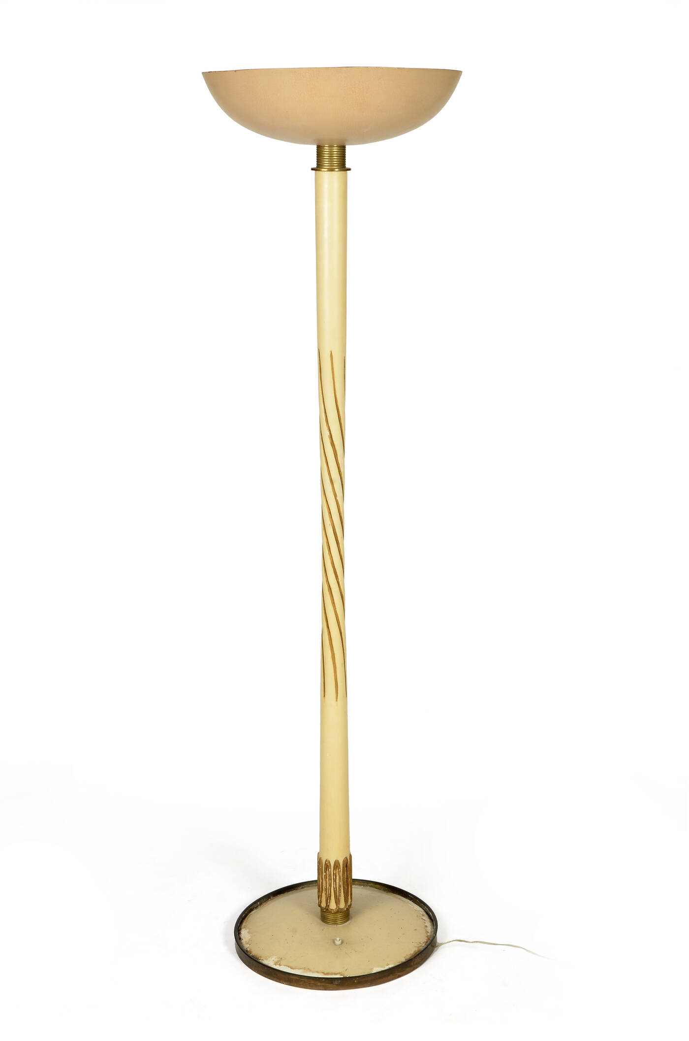 OSVALDO BORSANI - Piantana con fusto in lengo laccato, ottone e