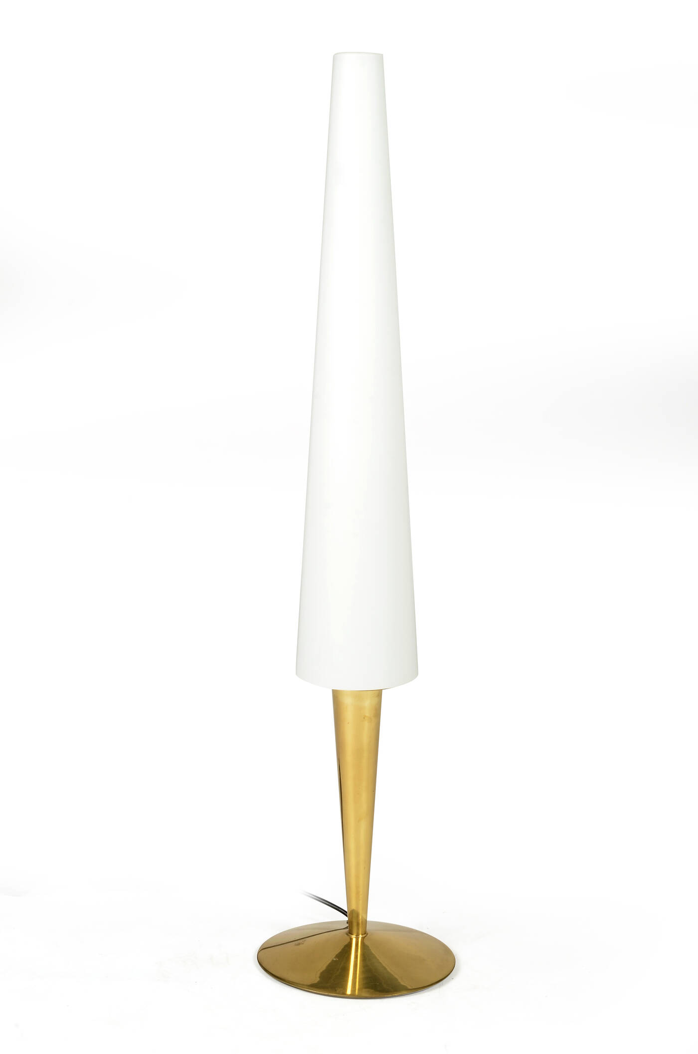 PRODUZIONE ITALIANA - Lampada da tavolo in ottone lucidato,