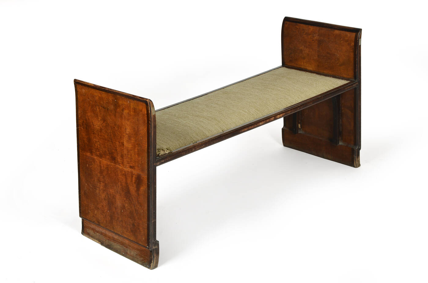 ERCOLE MERLOTTI TORINO - Panca in radica con seduta imbottita rivestita 