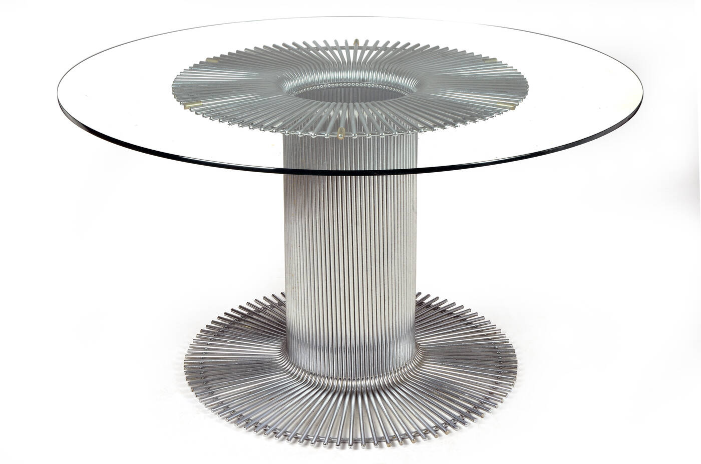 PRODUZIONE ITALIANA - Tavolo con struttura in tondino metallico cromato