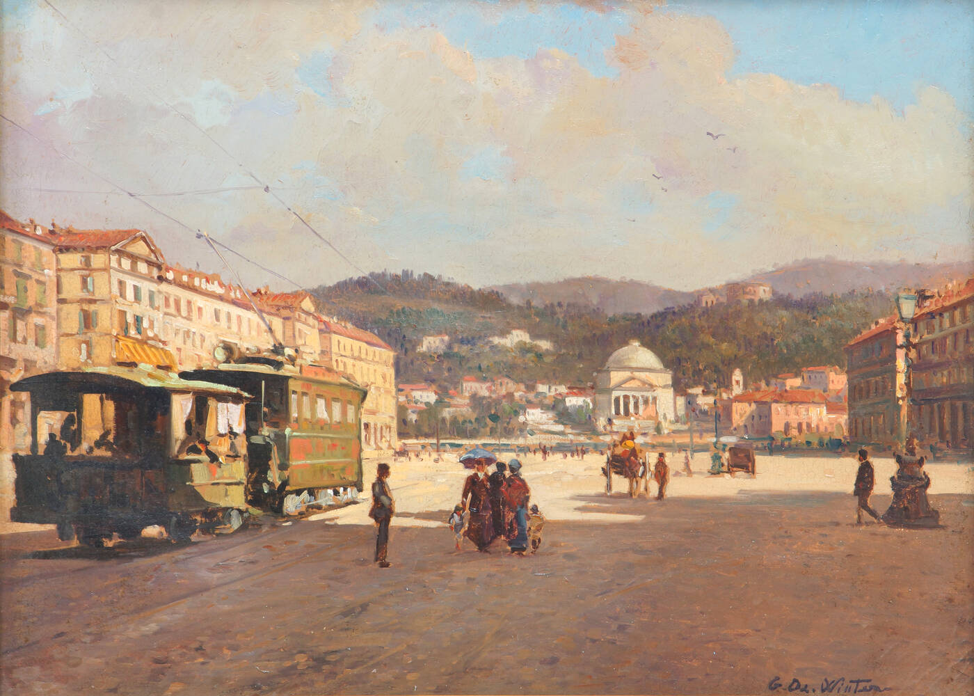 GIUSEPPE DE WINTER - 'Torino - Piazza Vittorio Veneto e la Gran Madre'