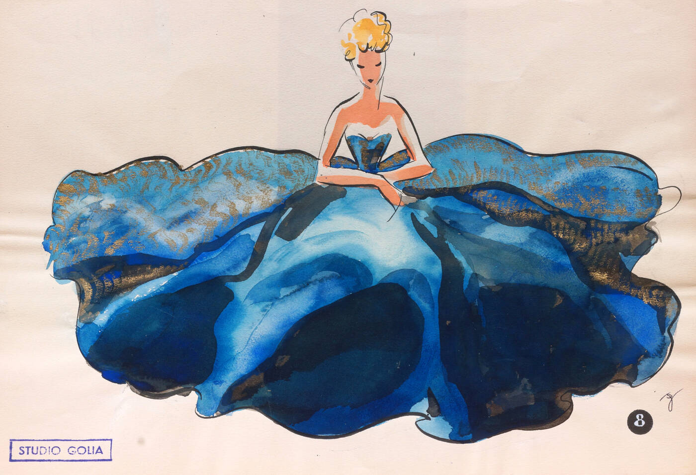 GOLIA (Eugenio Colmo) - 'Figura femminile in abito da sera'