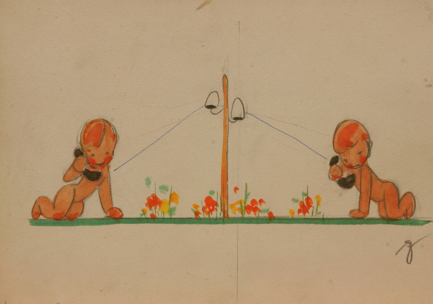 GOLIA (Eugenio Colmo) - 'Bozzetti delle bambole anni '940'