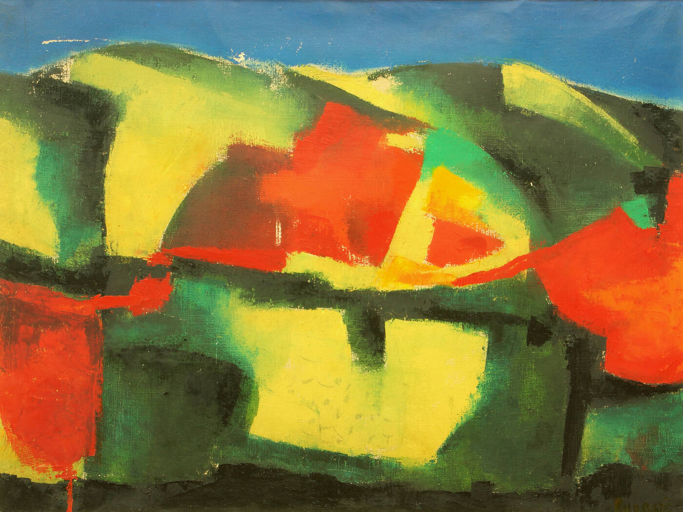 PIERO RUGGERI - 'Prati presso Girba'  1954