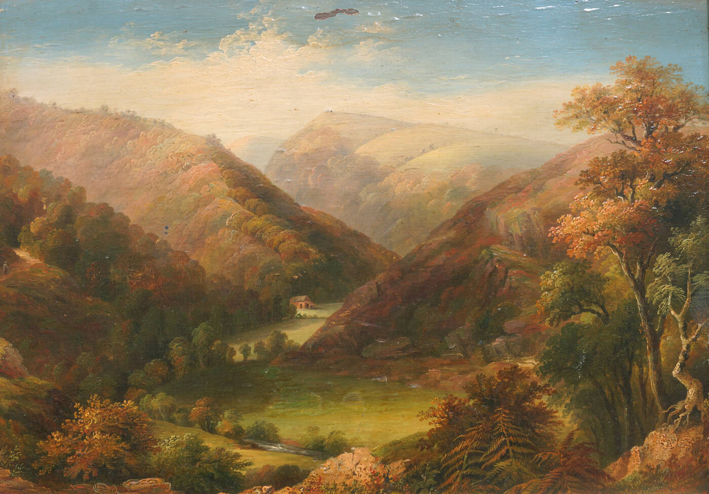 J. WALLACE TUCKER - 'Veduta del fiume Teign vicino ad Exeter dalla<br>vecchia strada verso Moreton' 1865