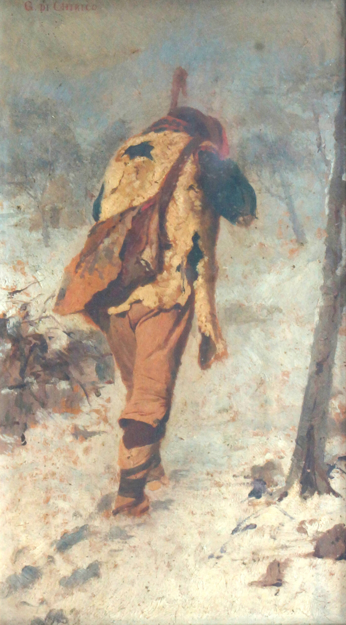 GIACOMO DE CHIRICO - 'Il cammino del pastore tra la neve'