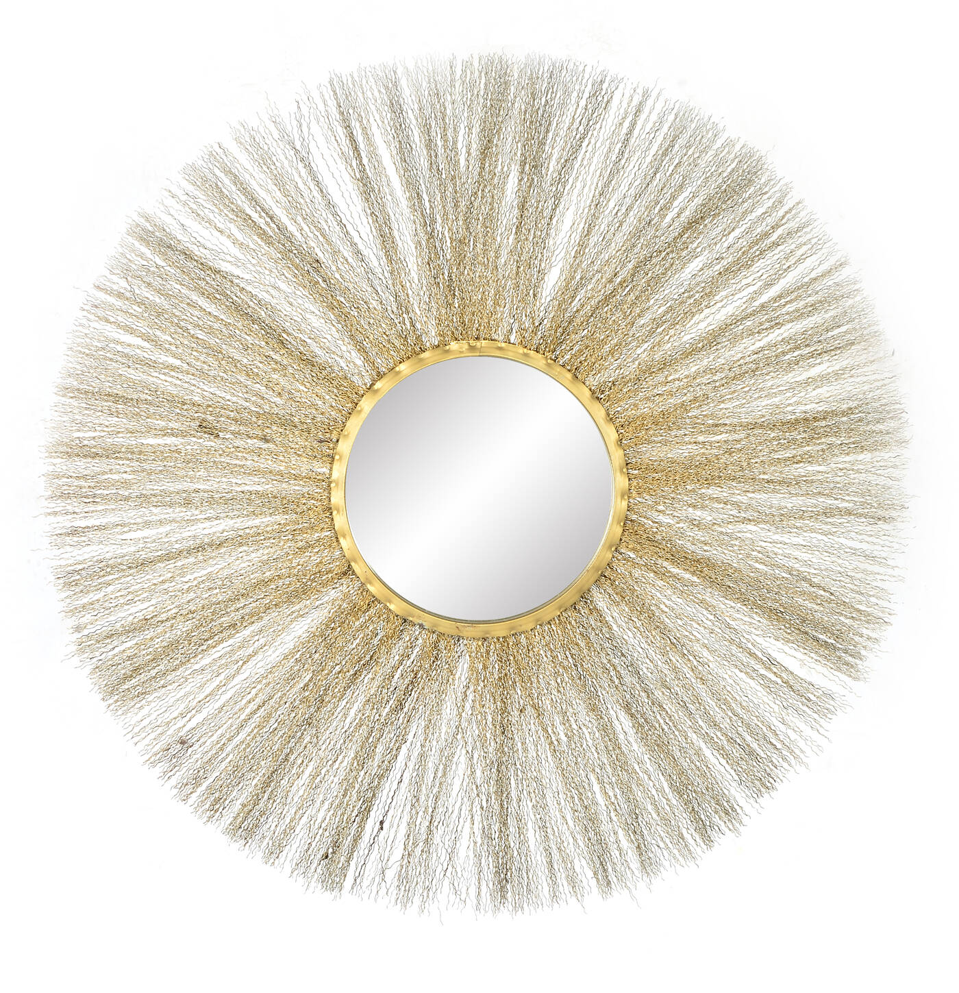 PRODUZIONE ITALIANA - Grande specchiera  in fili ferro ritorto e ottonato 