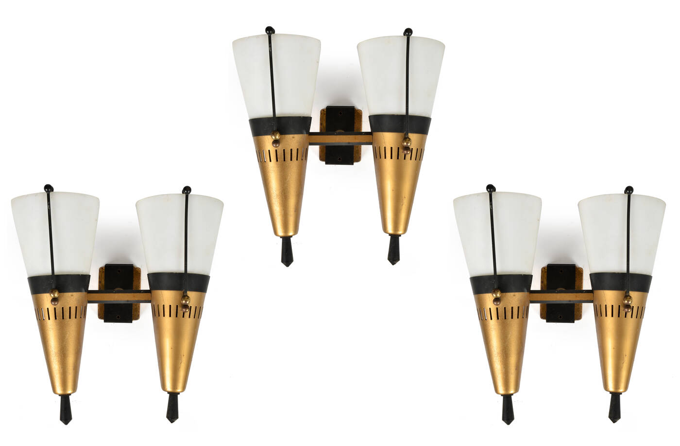 STILNOVO - Tre appliques con doppio diffusore orientabile,