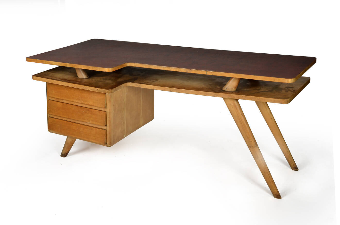 PRODUZIONE ITALIANA - Scrivania in legno di noce, piano in formica