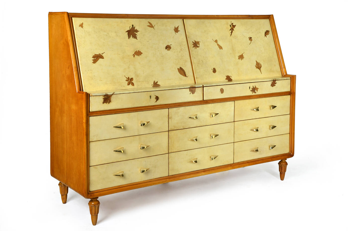 GIUSEPPE ANZANI - Mobile contenitore in legno verniciato e pergamena