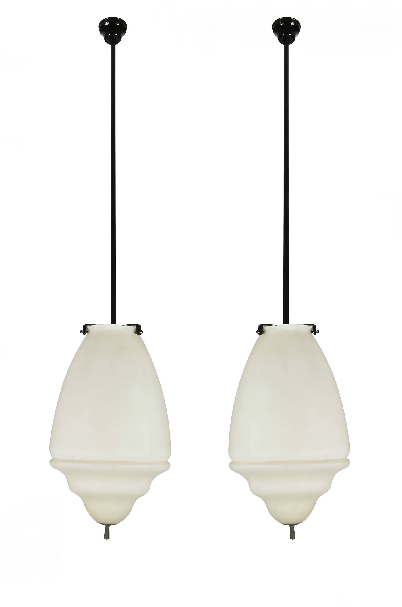 PRODUZIONE ITALIANA - Coppia di lampade a sospensione in metallo