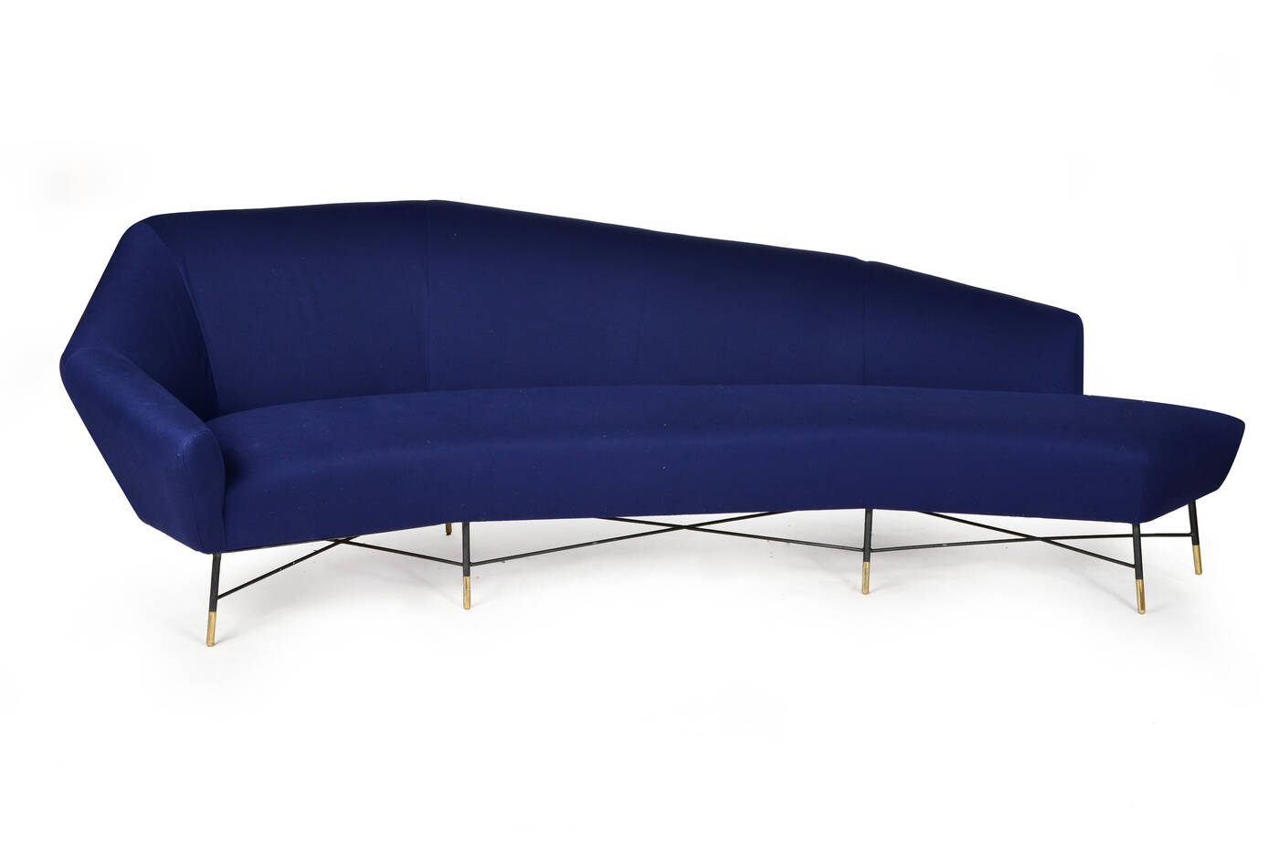 PRODUZIONE ITALIANA - Grande divano curvo con struttura in tondino 