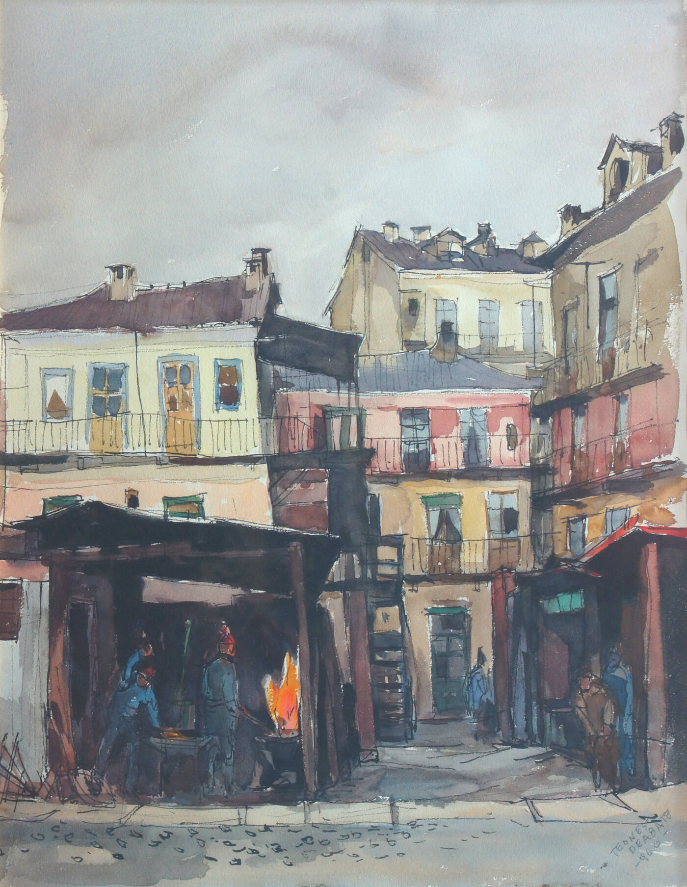 TEONESTO DEABATE - 'Il balon - La bottega del fabbro' 1960