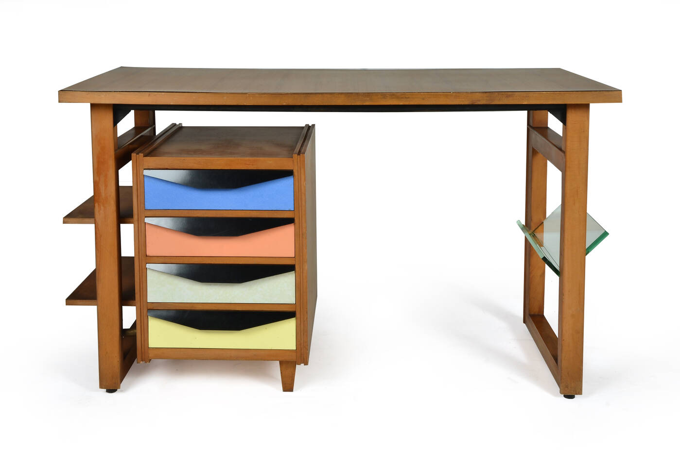 PRODUZIONE ITALIANA - Scrivania in legno con piano in formica,