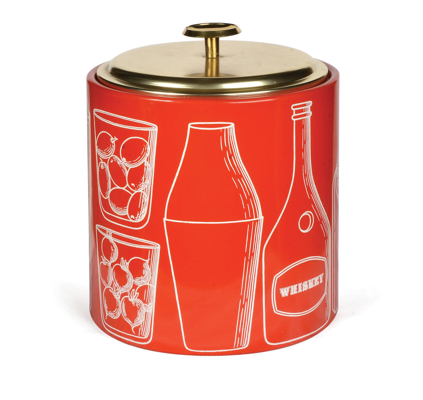 PIERO FORNASETTI - Portaghiaccio in legno laccato e alluminio, con