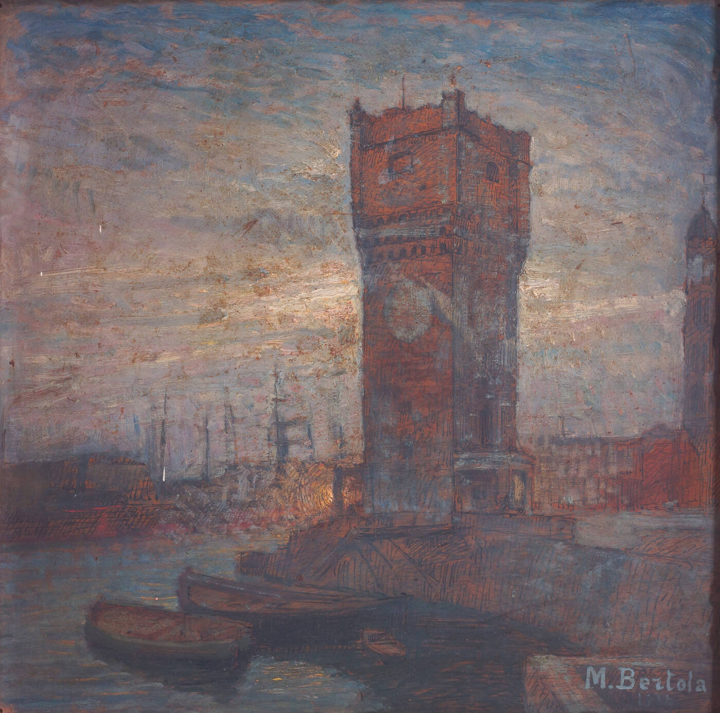 MARIO BERTOLA - 'Torre sul porto' anni '910