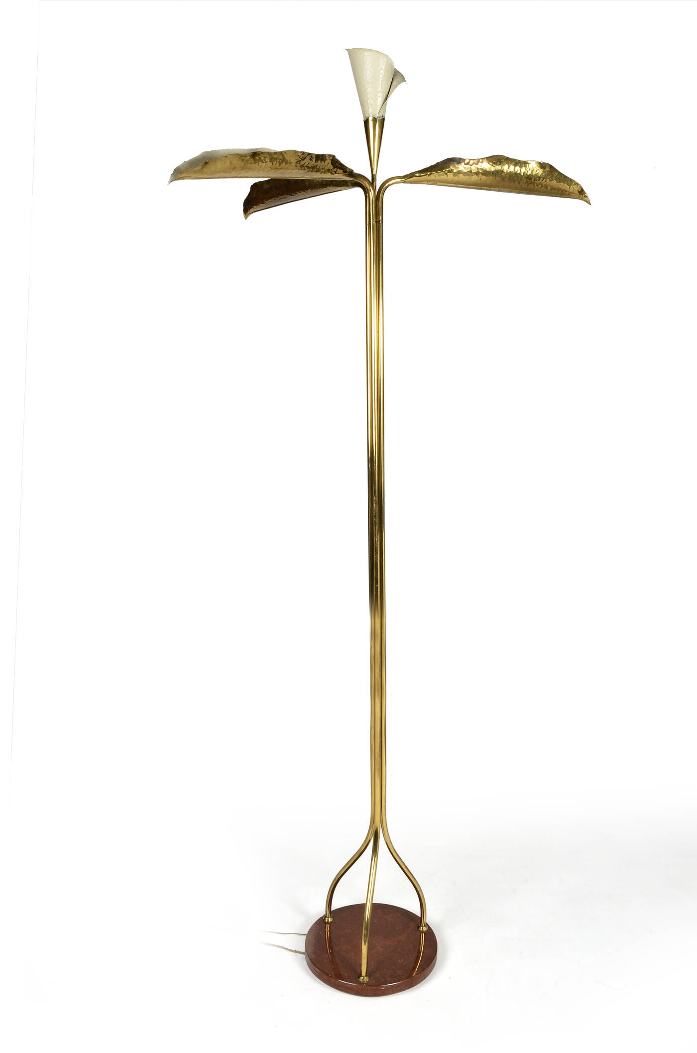 ANGELO LELII - Lampada da terra in ottone e marmo,