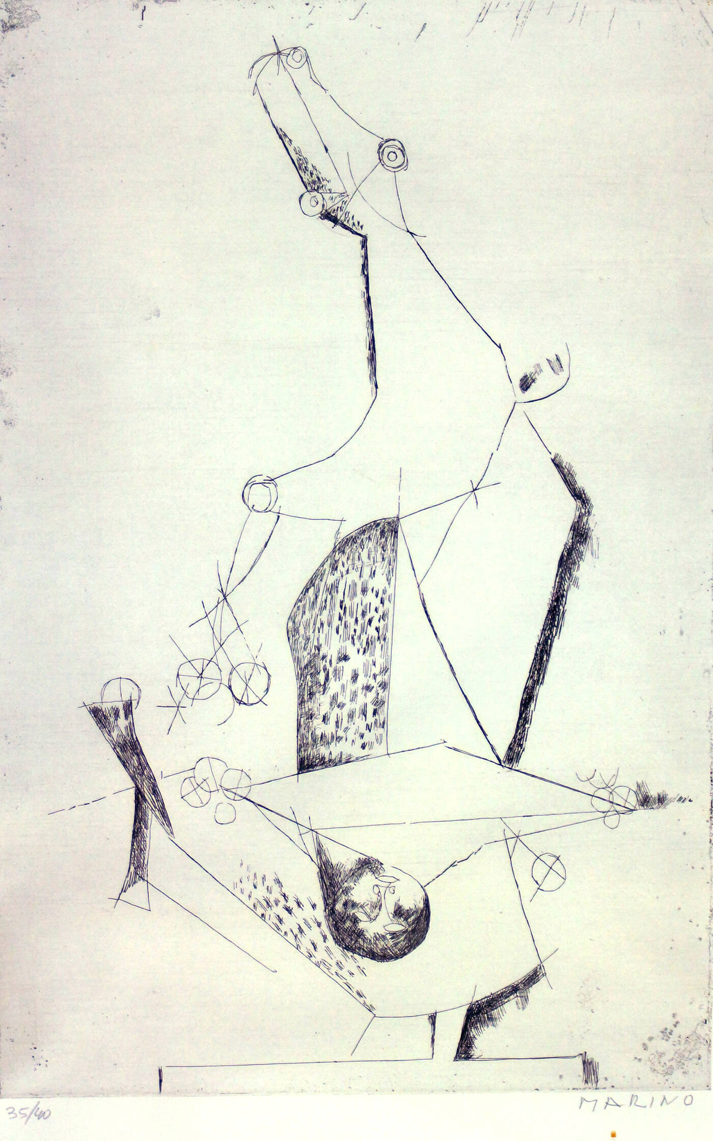 MARINO MARINI - 'Cavallo e figura'