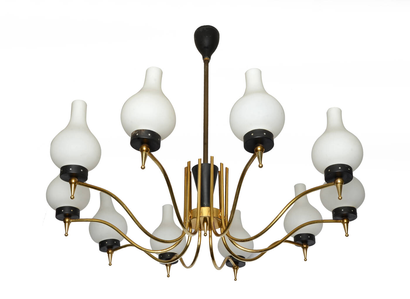 STILNOVO - Lampada a sospensione in ottone lucido e 