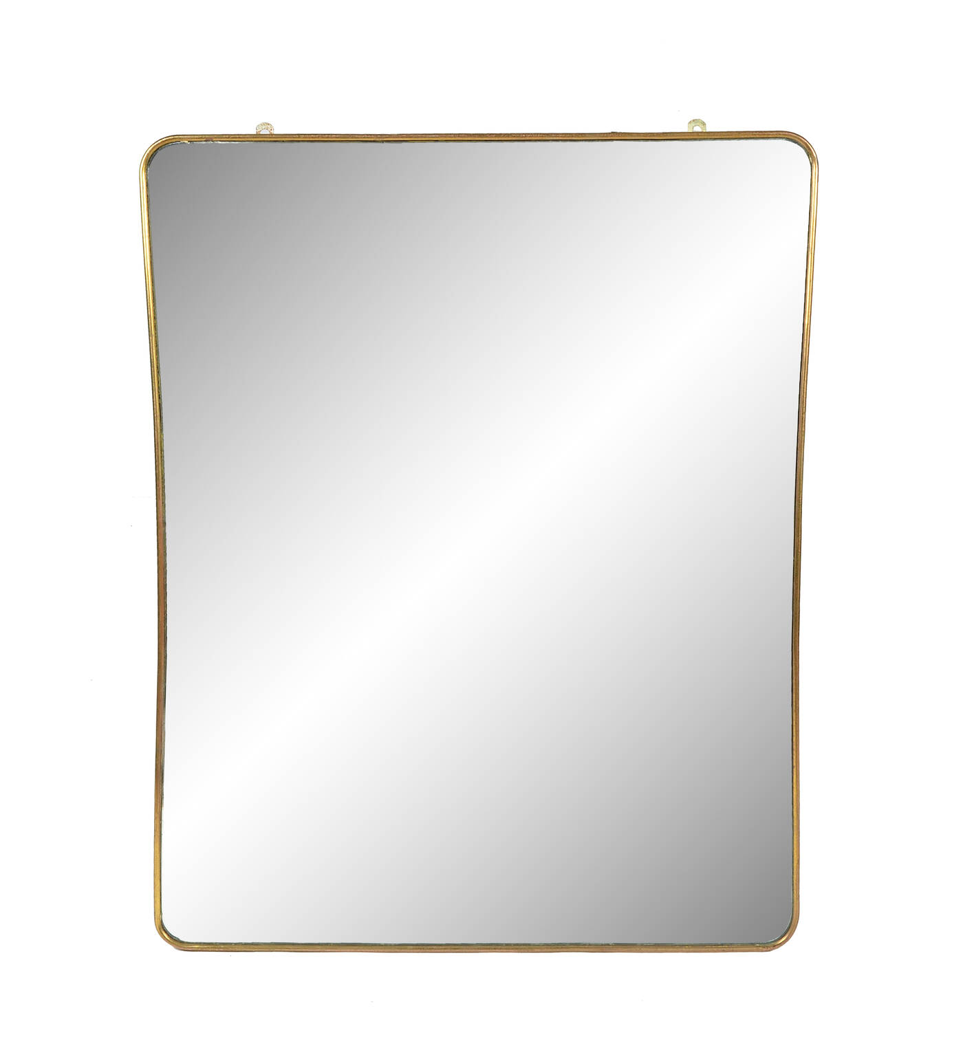 PRODUZIONE ITALIANA - Specchiera con cornice in ottone e vetro specchiato