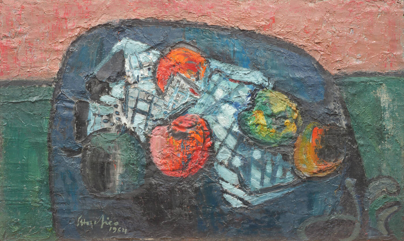 ETTORE FICO - 'Natura morta con frutti' 1964