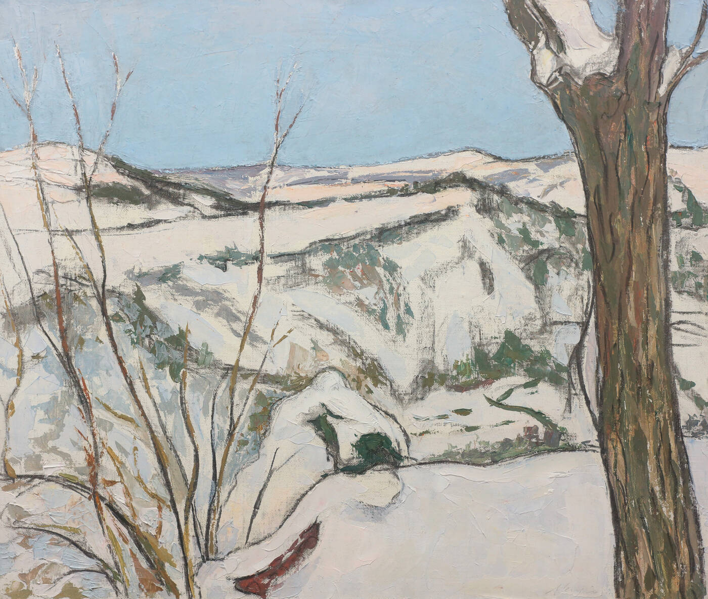 FRANCESCO MENZIO - 'Langa innevata' 1971