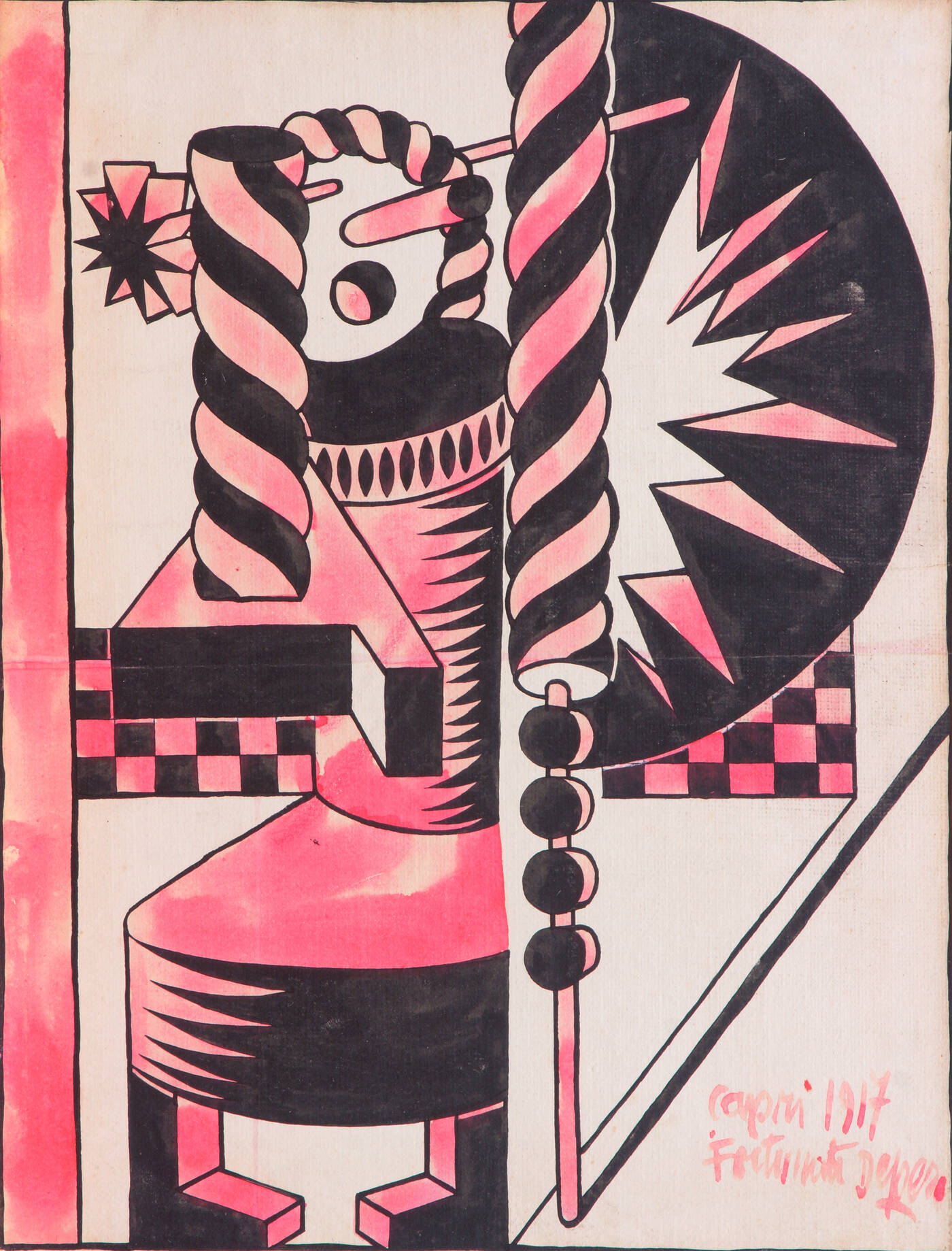 FORTUNATO DEPERO - 'Costruzione di bambina' o 'Capri' 1917