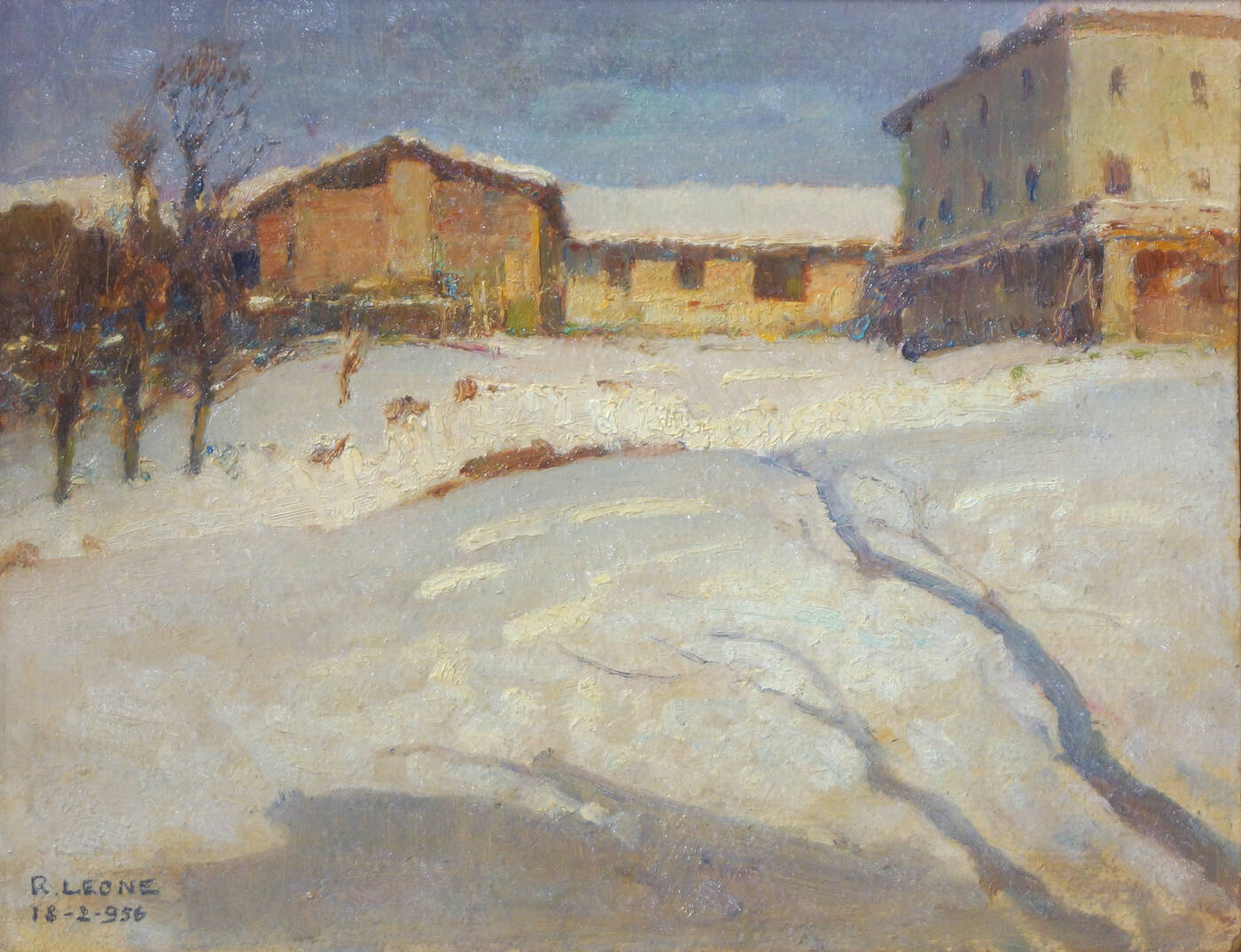 ROBERTO LEONE - 'Paesaggio innevato' 1956