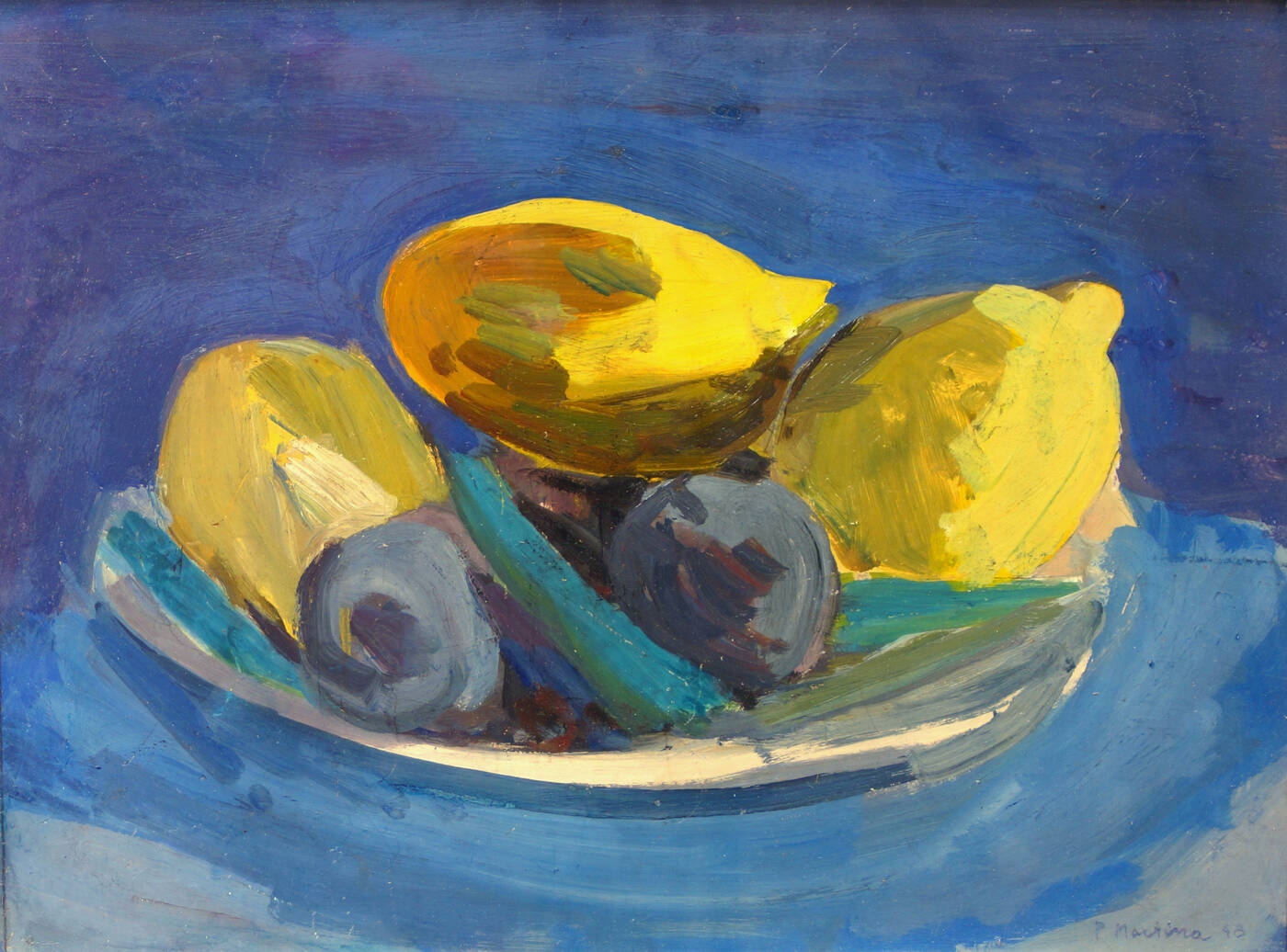 PIERO MARTINA - 'Natura morta con limoni' 1948
