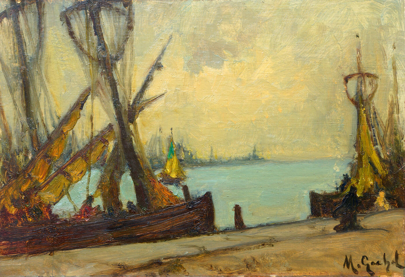 MARIO GACHET - 'Bragozzi a Chioggia'