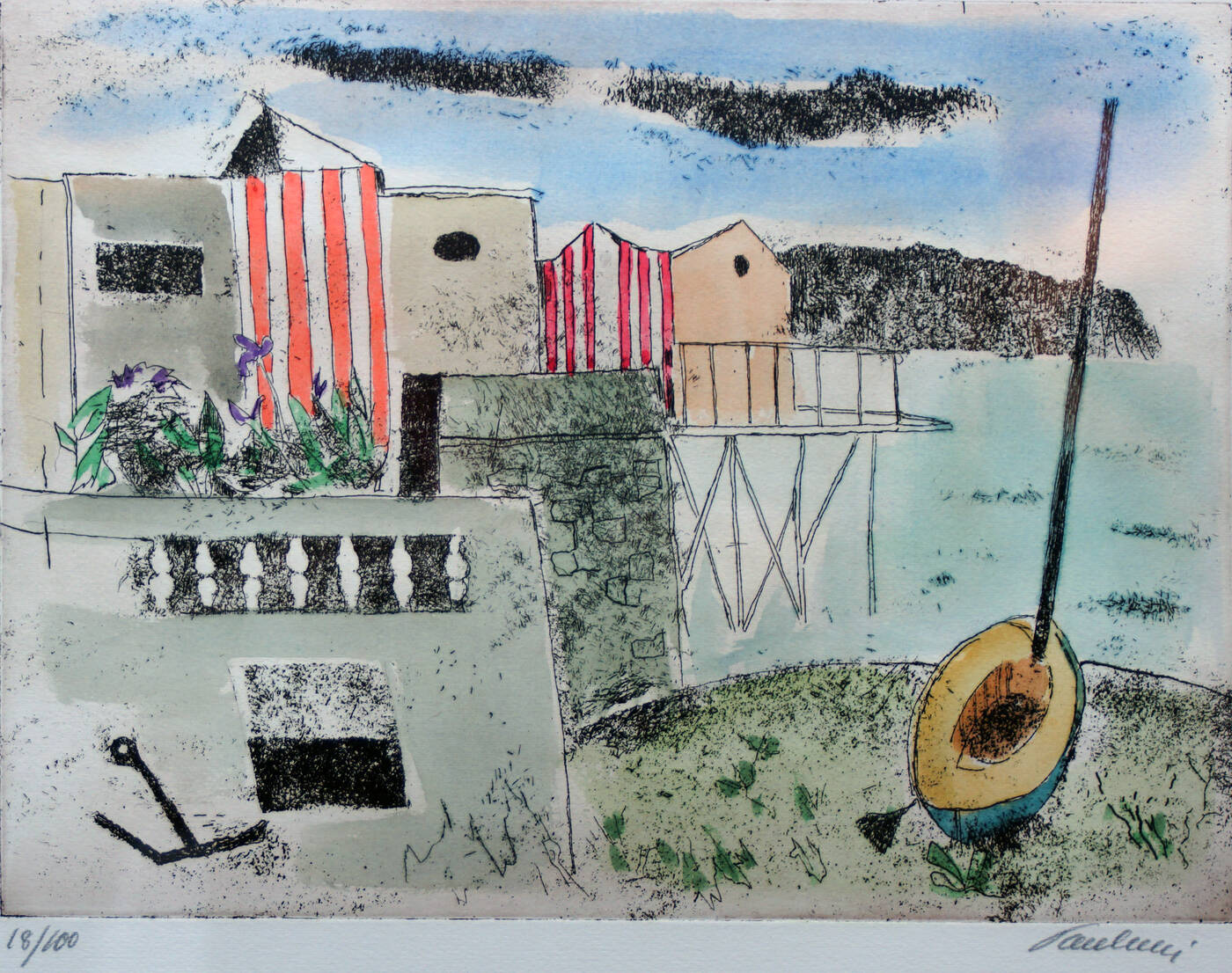 ENRICO PAULUCCI - 'Piccola spiaggia' 1986 ca