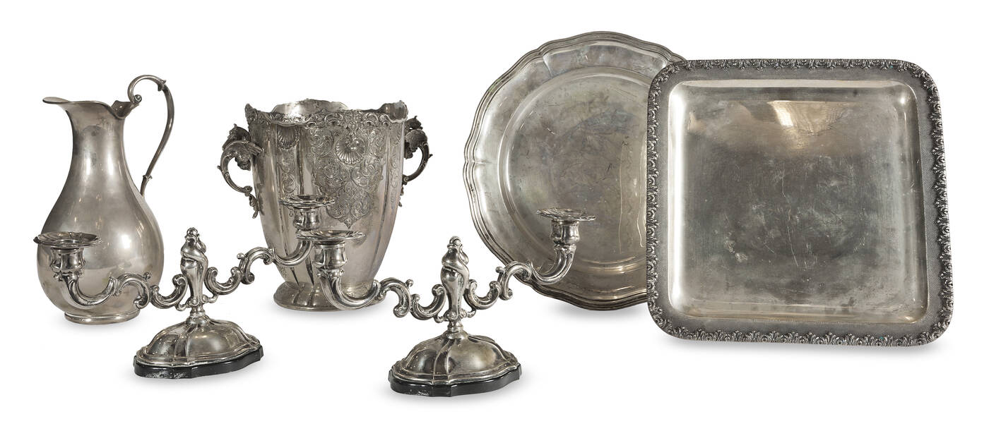 LOTTO DI 6 OGGETTI IN ARGENTO