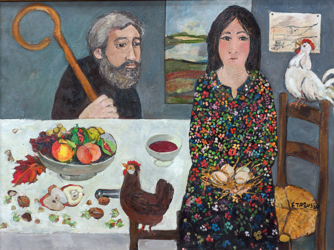 FRANCESCO TABUSSO - 'Interno di famiglia contadina'