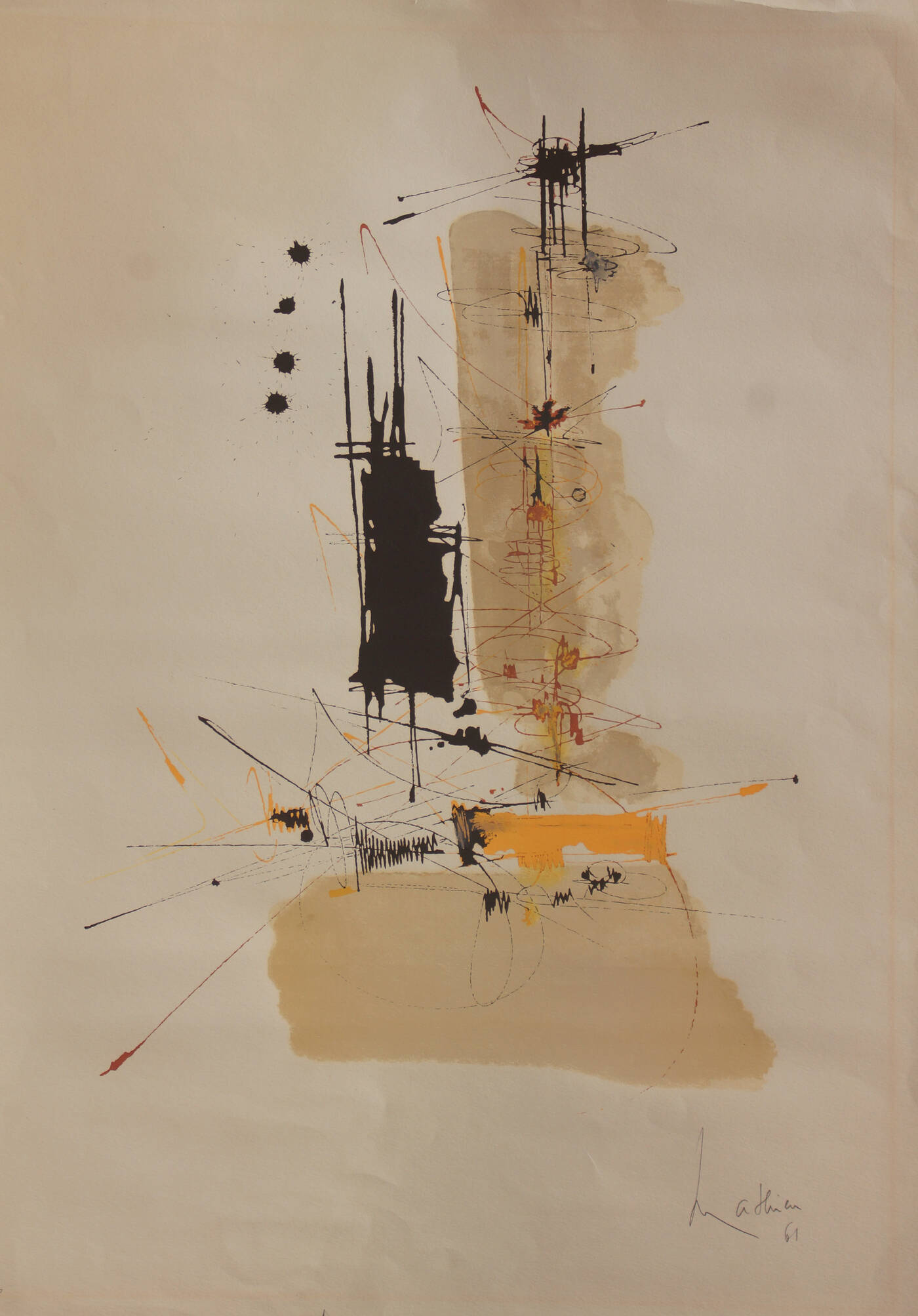 GEORGES MATHIEU - 'Senza titolo' 1961