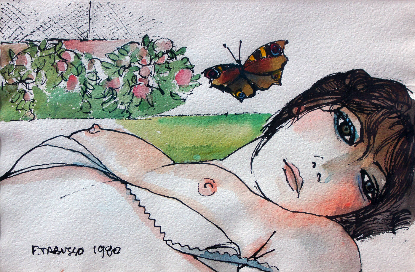FRANCESCO TABUSSO - 'Nuda e farfalla' 1980