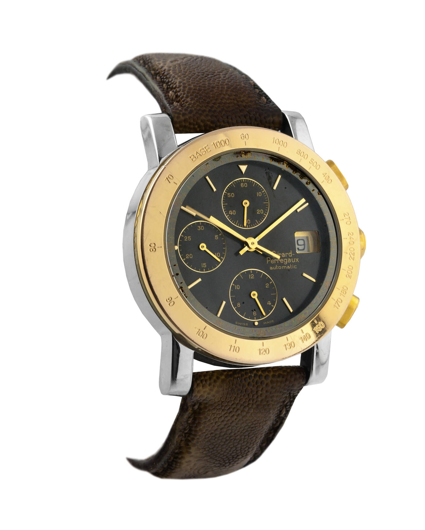 GIRARD PERREGAUX - Cronografo a tre contatori, mod. 7000 GBM, anni '90