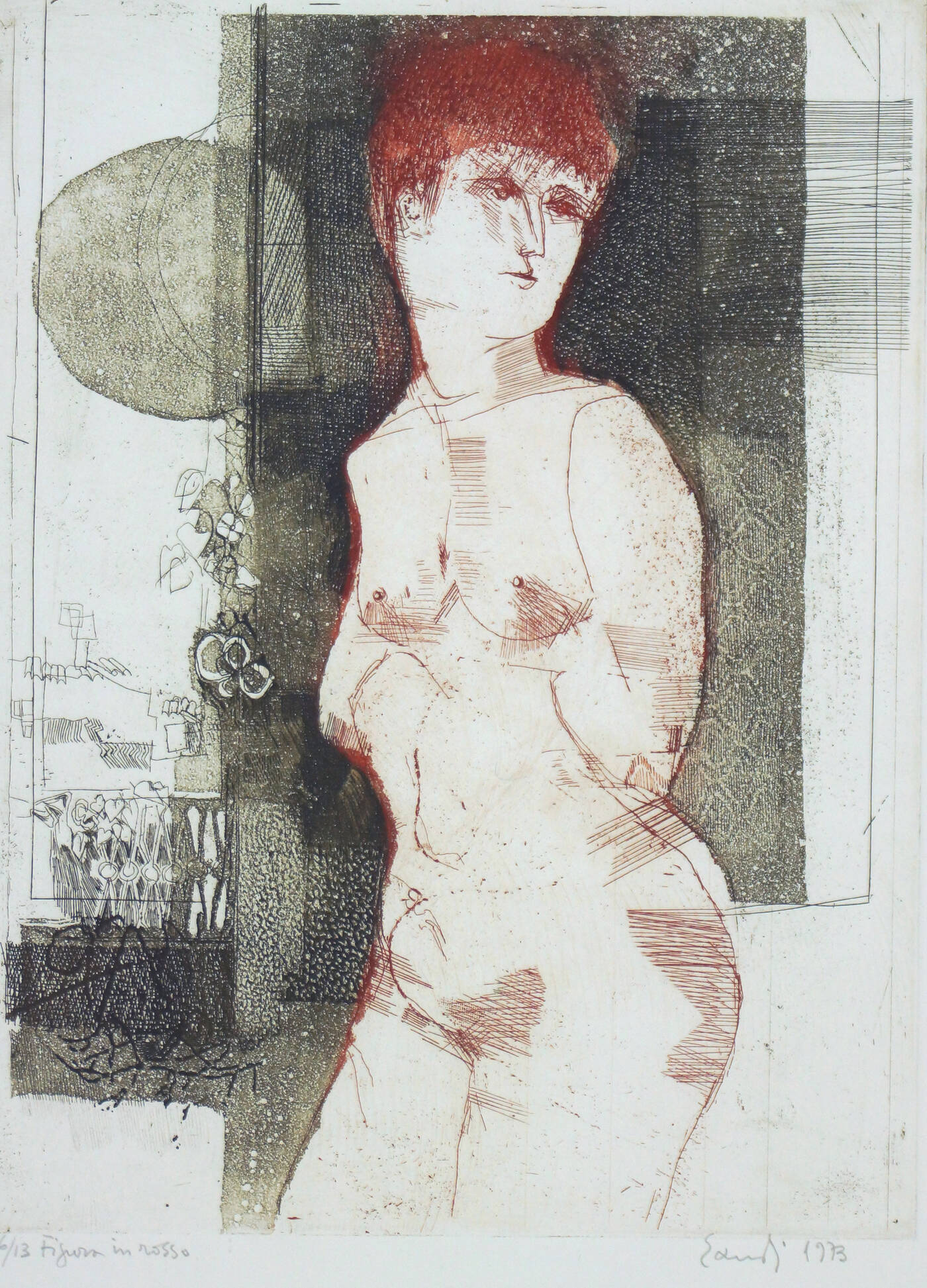 FERNANDO EANDI - 'Figura in rosso' 1973